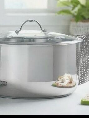 Princess House Stainless Steel Stockpot with Glass Lid - Silver